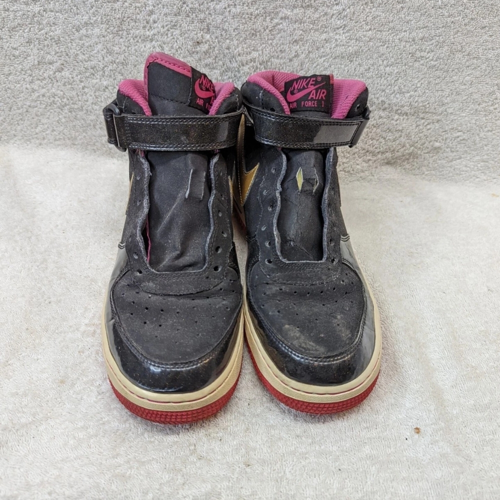 Nike Kids High-Top Sneakers in Black, Pink & Red